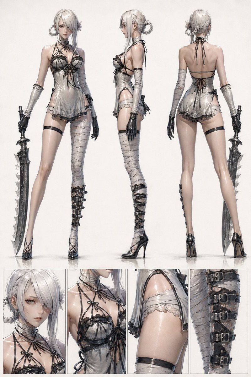 LuxeMuseArt's tweet photo. 2B, A2, Kainé, Zero | Nier series
Pick your girl.
Commissions are always open and free. Comment below on who you wanna see next.
#AIArt #SensualAI #ElegantAI #DigitalBeauty #AIWaifu #AICouture https://t.co/Bvka5DfDvz
