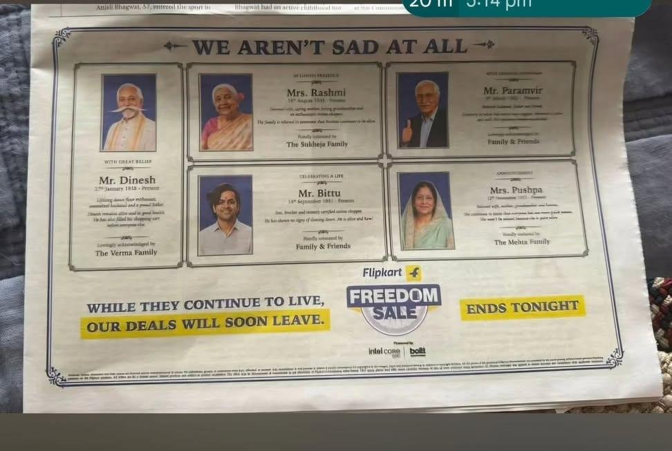 bnhoddy's tweet photo. Deeply disappointed and disgusted by @Flipkart @flipkartsupport . Tone-deaf, insensitive, and completely unacceptable. Leadership needs to pull this and issue an immediate public apology. https://t.co/SrGgEr7kSs