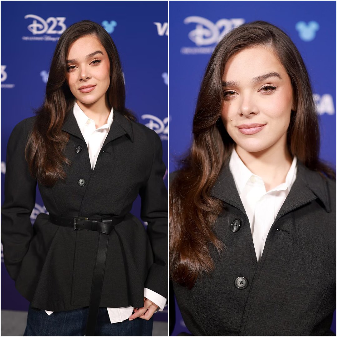 actresscwens's tweet photo. Hailee Steinfeld makes her first red-carpet appearance since welcoming daughter Harper, stepping out at D23 to promote her new animated movie Hexed.  #HaileeSteinfeld #Hexed #D23 https://t.co/dHK8QtSLH8