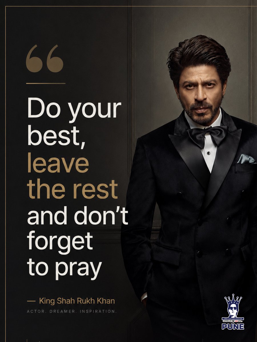 teamsrkpune's tweet photo. Monday motivation from the man himself - @iamsrk 

#ShahRukhKhan #SRK #King #TeamSRKPune #Pune https://t.co/Dx1sXPEies