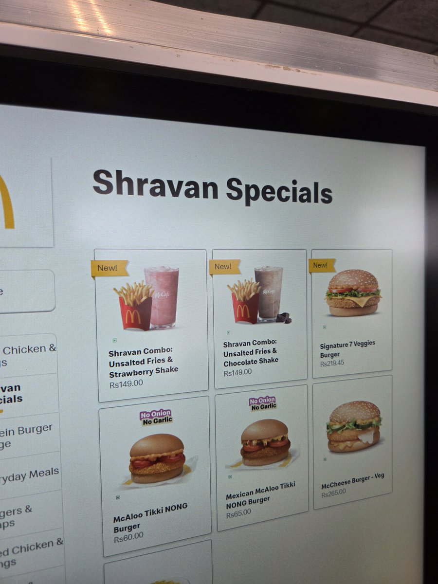 RaoSumukh's tweet photo. First in my bloodline to see McDonald's selling upvaas ka khaana 😭 https://t.co/jSJ8Uo5WSe