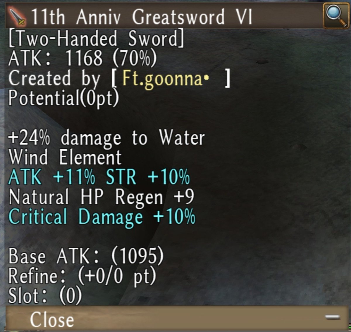 Lynchvind's tweet photo. 46% Success Rate! Wind ele Greatsword🌀

Also my first full positive "NPC" stat on this summer xD

#ToramOnline https://t.co/WPZNlXahQ1