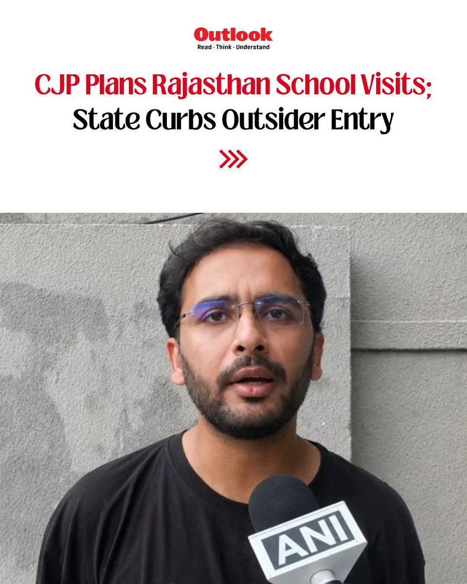 Outlookindia's tweet photo. As the Cockroach Janta Party (CJP) plans school visits across Rajasthan under its “School Thik Karo” campaign, the state government has restricted outsider entry into government schools without prior permission.
The order also bars photography, videography, interviews, audio recording and live streaming of students, teachers and school activities without permission.

#CJP #Rajasthan #RajasthanSchools #SchoolThikKaro #OutlookIndia