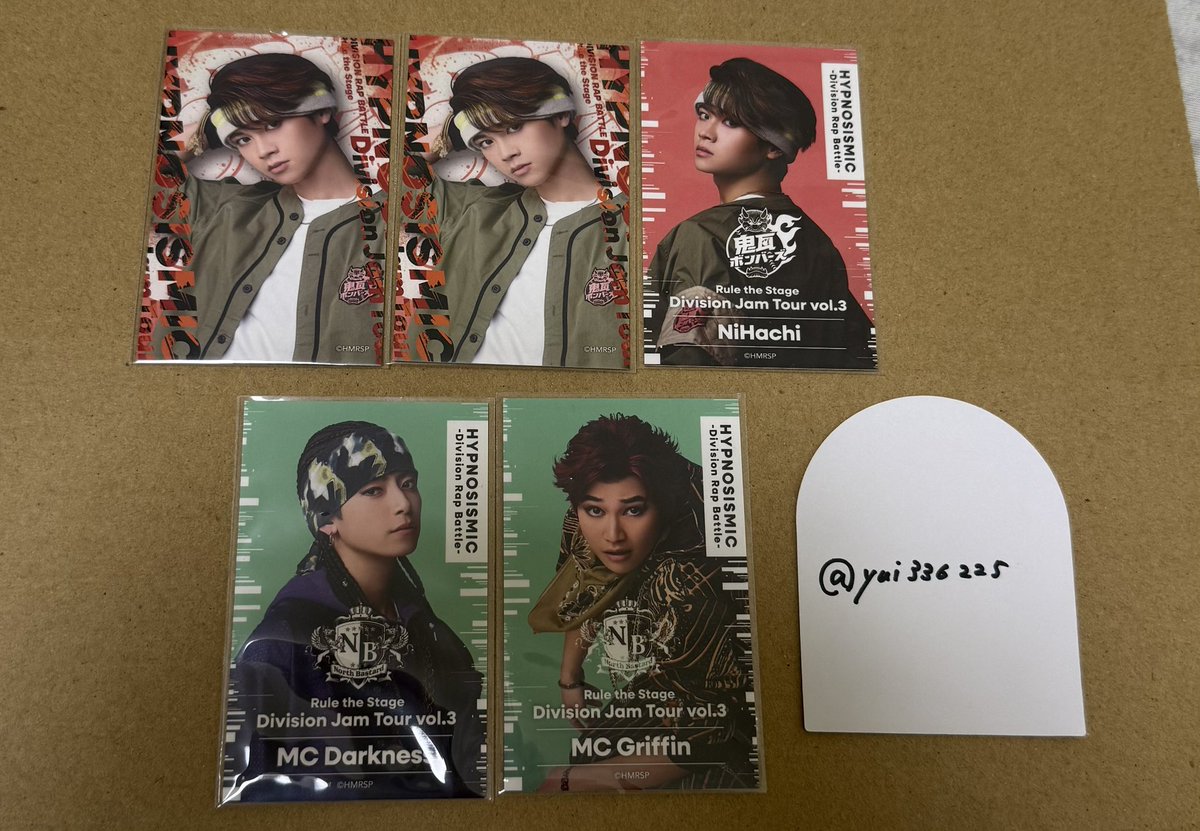 yui336225's tweet photo. 【交換】
ヒプステ Division Jam Tour vol.3 ジャムツアー3 トレーディングカード ランダム トレカ 

譲：画像1.2枚目
求：一郎 

郵送でのお取引希望です

お気軽にお声掛けください🙇‍♀️ https://t.co/nEaG80J1YY