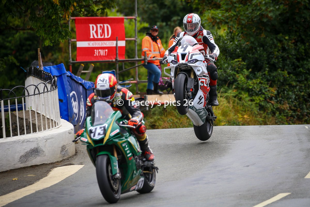 TraceysPics's tweet photo. @ManxGrandPrix  is go..  plus the movie is still being filmed...  @BathamsRacing  and Joe having some fun.. https://t.co/g282G8MBeA