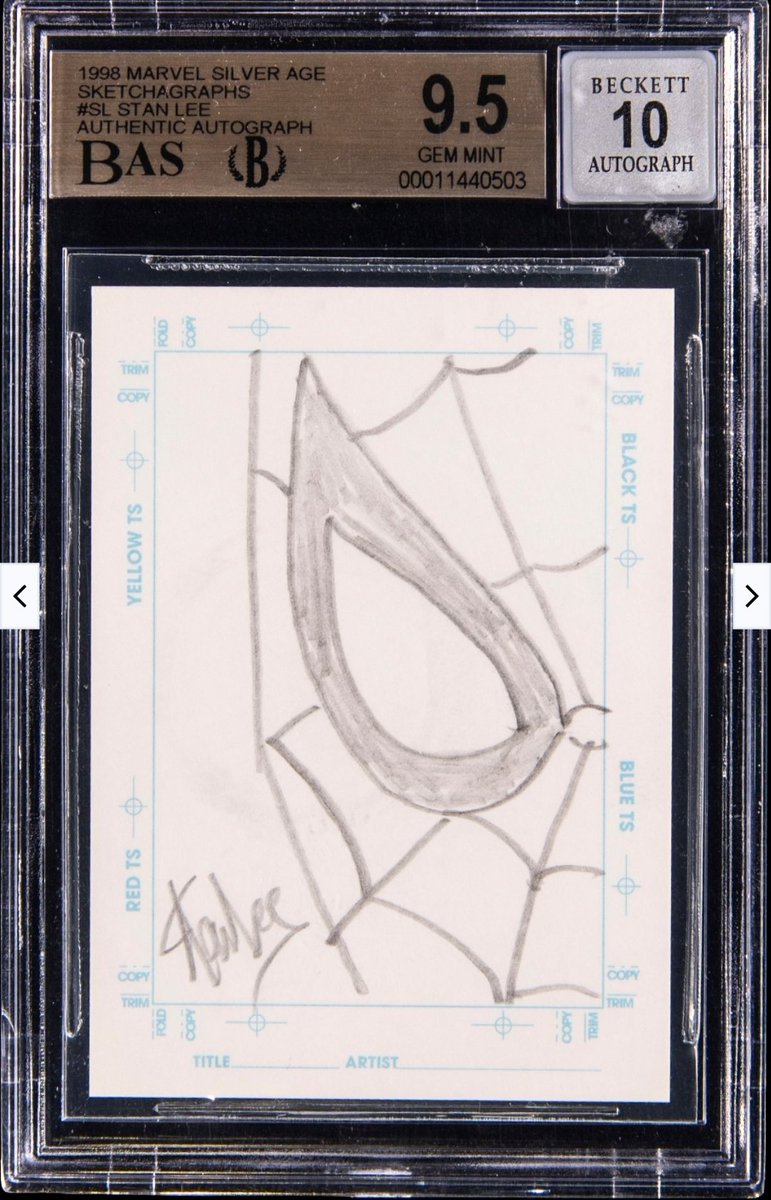 TigzP's tweet photo. @darrenrovell @garyvee True sketchgraph from Stan Lee.. Watching the Wemby original art selling for 250k and then realising this grail from the man who created marvel universe went for just 25k earlier..makes you realize there's a lot more opportunity left in the Marvel card space. https://t.co/LqC8cHAgcc