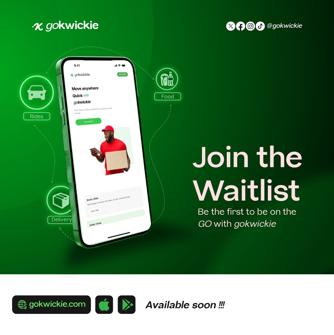 GoKwickie's tweet photo. Move anywhere. Order anything. gokwickie is coming, join the waitlist now 👉 https://t.co/3T0TGoLICk

Osun ||Adeleke ||Maresca ||Doom https://t.co/1M93FSdNi3