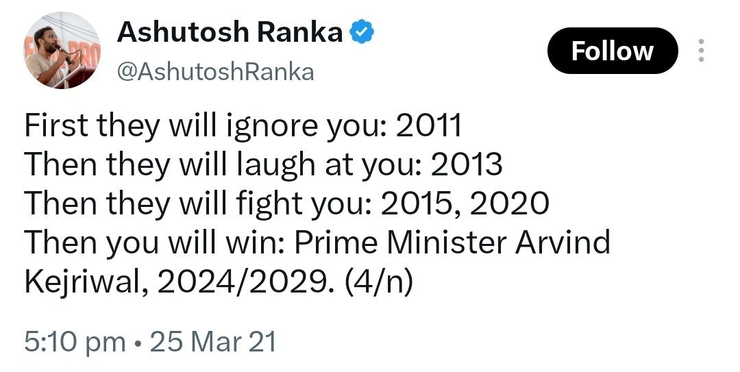 DelhiIsNotFar's tweet photo. Then came 2025: Arvind Kejriwal became ex-CM, ex-MLA, AAP lost Delhi

No scope of becoming PM in 2029. In fact no scope of becoming Delhi CM again either. https://t.co/z0VnO35Bmu