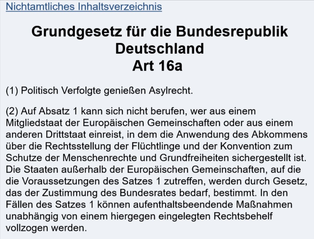 StahlmannRolf's tweet photo. @nightglow98 Artikel 16a/2 wurde von Kohl durchgeboxt und war die Blaupause für Dublin und Bedingung für Schengen. https://t.co/VNJak9rLHP