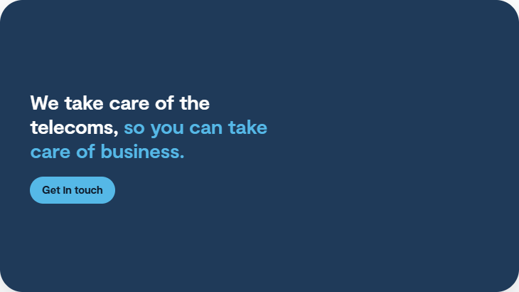 Intellectcomms's tweet photo. Telecoms shouldn't be something you have to think about. We take care of it, so you can take care of your business. Get in touch to find out how.

#1ntellectCommunications #SMEbusiness #BusinessTelecoms #WeTakeCareOflt #GetlnTouch https://t.co/QLqbgq2sWI