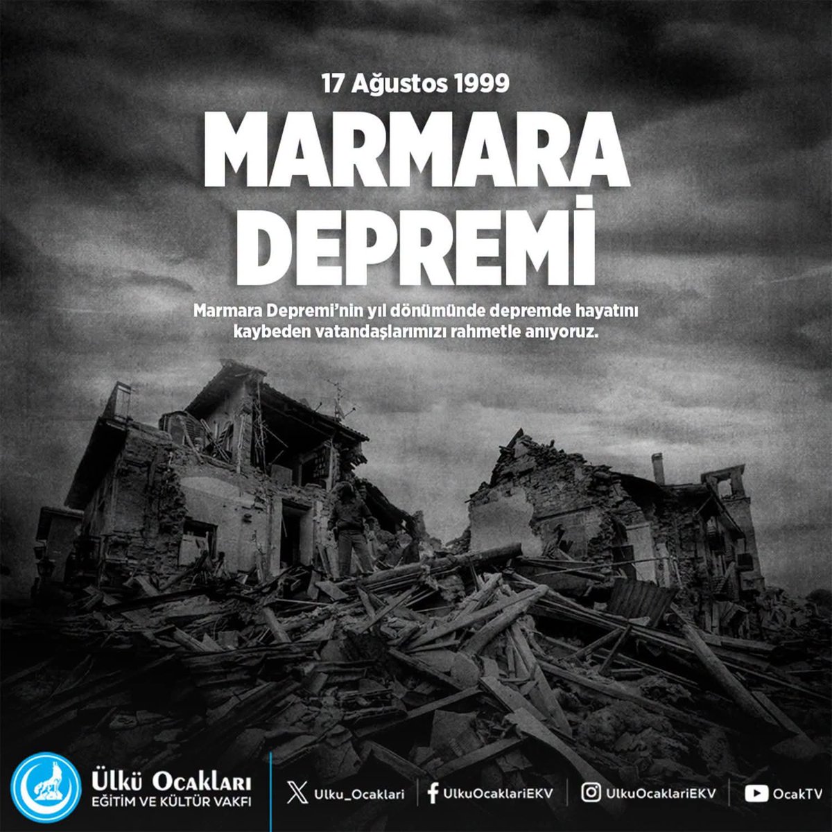 argedemenli's tweet photo. #17Ağustos1999 Depreminde Hayatını Kaybeden Tüm Vatandaşlarımızı Rahmetle Anıyoruz. https://t.co/n6xTHP3mfv