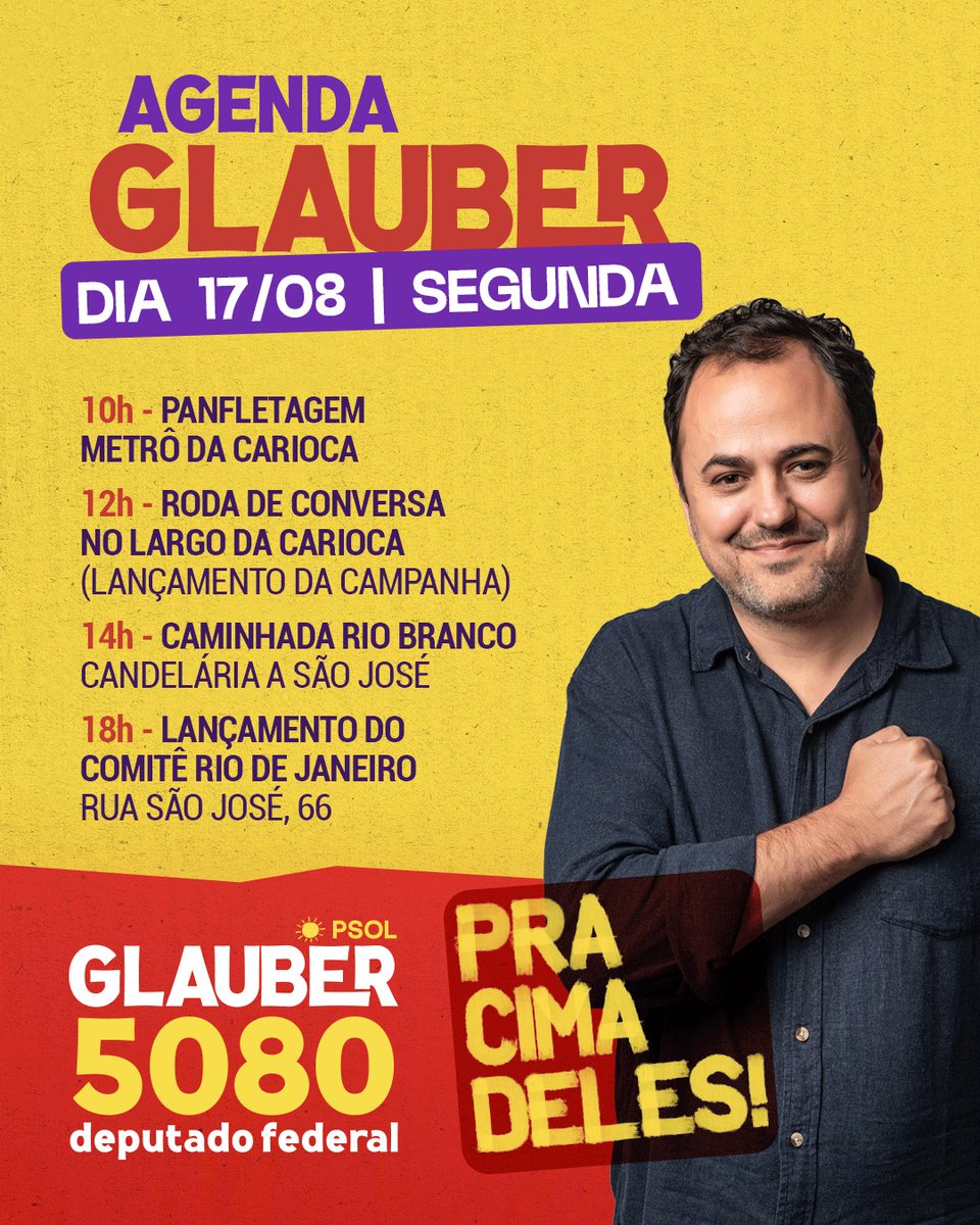 Glauber_Braga's tweet photo. Acompanhe a nossa agenda de hoje e venha multiplicar o 5080 com a gente! Pra Cima Deles! https://t.co/THh4qnAFCR