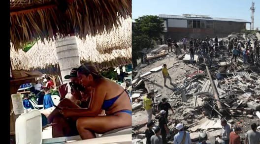 Eclides3's tweet photo. La triste y cruel realidad.
Un Ministro de Vivienda fascista Cristiano de vacaciones, mientras los damnificados no tienen hogares, no tienen albergues y para completar la desgracia, el presidente regalado balones para calmar el hambre. https://t.co/0BeymaNIMO
