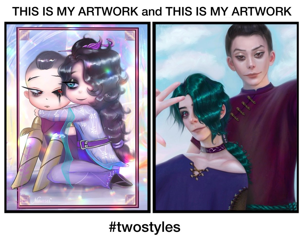 Nisha2313's tweet photo. This #twostyles #art #trend is very popular in my country. Have you ever seen it?

Looking forward to the release of @ColorsHweiZine ♥️ I am so excited! https://t.co/hafTpsFAxK