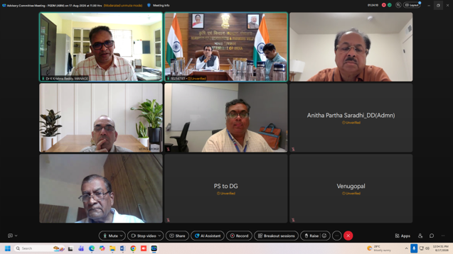 atmaagri's tweet photo. Shri Sanjay Kumar Aggarwal, IAS, Joint Secretary (Extension), DA&amp;FW, and Director General, MANAGE, chaired the MANAGE PGDM (ABM) Advisory Committee Meeting through online mode on 17th August, 2026. 
#agrigoi #ATMA https://t.co/XNyKiifKWd