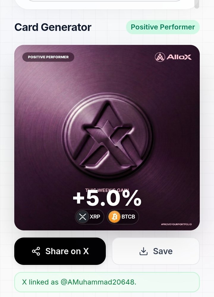 AMuhammad20648's tweet photo. XRP and BTCB are leading the current performance, adding strength to the overall portfolio structure. The focus remains on consistency, smart allocation, and allowing positive momentum to build over time. π
#AlloX #Portfolio #Crypto #BTCB #XRP #ProveYourPortfolio https://t.co/8p1ZsMErVM