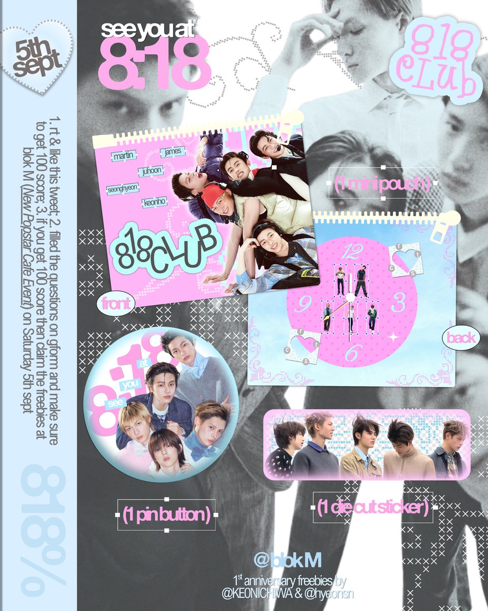 KE0NICHIWA's tweet photo. 818 club . . . 🎶
cortis 1st anniversary freebies
@KE0NICHIWA x @hyeonsn

➕rt + like
➕war by gform on 18th August 2026 (8:18 PM, link tba)
➕pick up @ blok M (5th September) 
➕limited qty

see you at 8:18. . . 💭
more details on pic https://t.co/SeXPZDcTVj