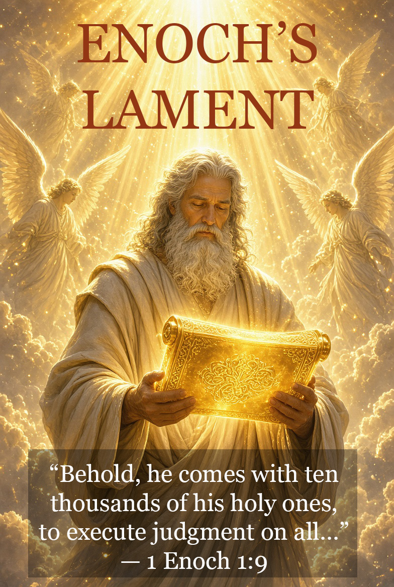 jimwebster_uk's tweet photo. Introducing Enoch - the central character and narrator of the epic poem "Enoch's Lament", (available on Amazon). 

According to ancient tradition, Enoch was the great-grandfather of Noah who “walked faithfully with God” and was taken to heaven without experiencing death (Genesis 5:24).

In Enoch’s Lament, he is portrayed as a righteous scribe, visionary, and prophet. He is lifted into the heavenly realms where he witnesses the rebellion of the Watchers, the horrors of the Nephilim, the divine judgment, and the majestic visions of the Son of Man.

He records the secrets of heaven, delivers urgent moral teachings to his family, reveals the Apocalypse of Weeks, and offers a moving final farewell before being gloriously taken up by angels into the presence of God.

Enoch serves as both witness and bridge between heaven and earth — a man of exceptional faithfulness who becomes the recorder of divine mysteries and a powerful example of the reward that awaits the righteous.
#BookofEnoch #Enoch #BiblicalStudies #Apocrypha