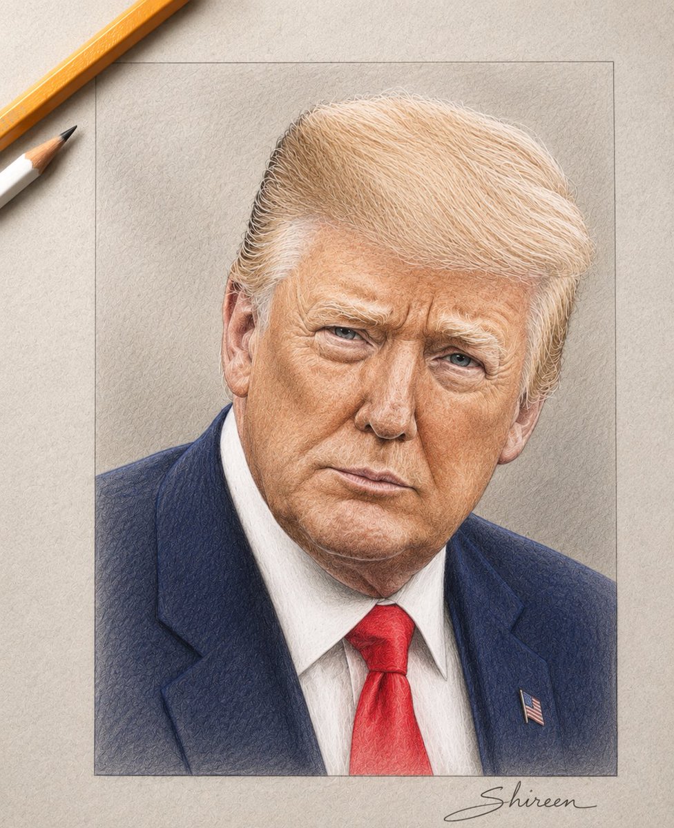 ShireenArtist's tweet photo. My mom told me, “People hate Trump… why waste your time drawing him?” 💔
Maybe she’s right. Maybe nobody will like it. Maybe this post will get 0 retweets and no attention. 😭
But I still wanted to create this sketch because art is how I express myself. ✏️❤️
What do you honestly think of my Trump sketch? Rate it 1–10.
Custom Order Details in Bio
Shipping Worldwide 🌏