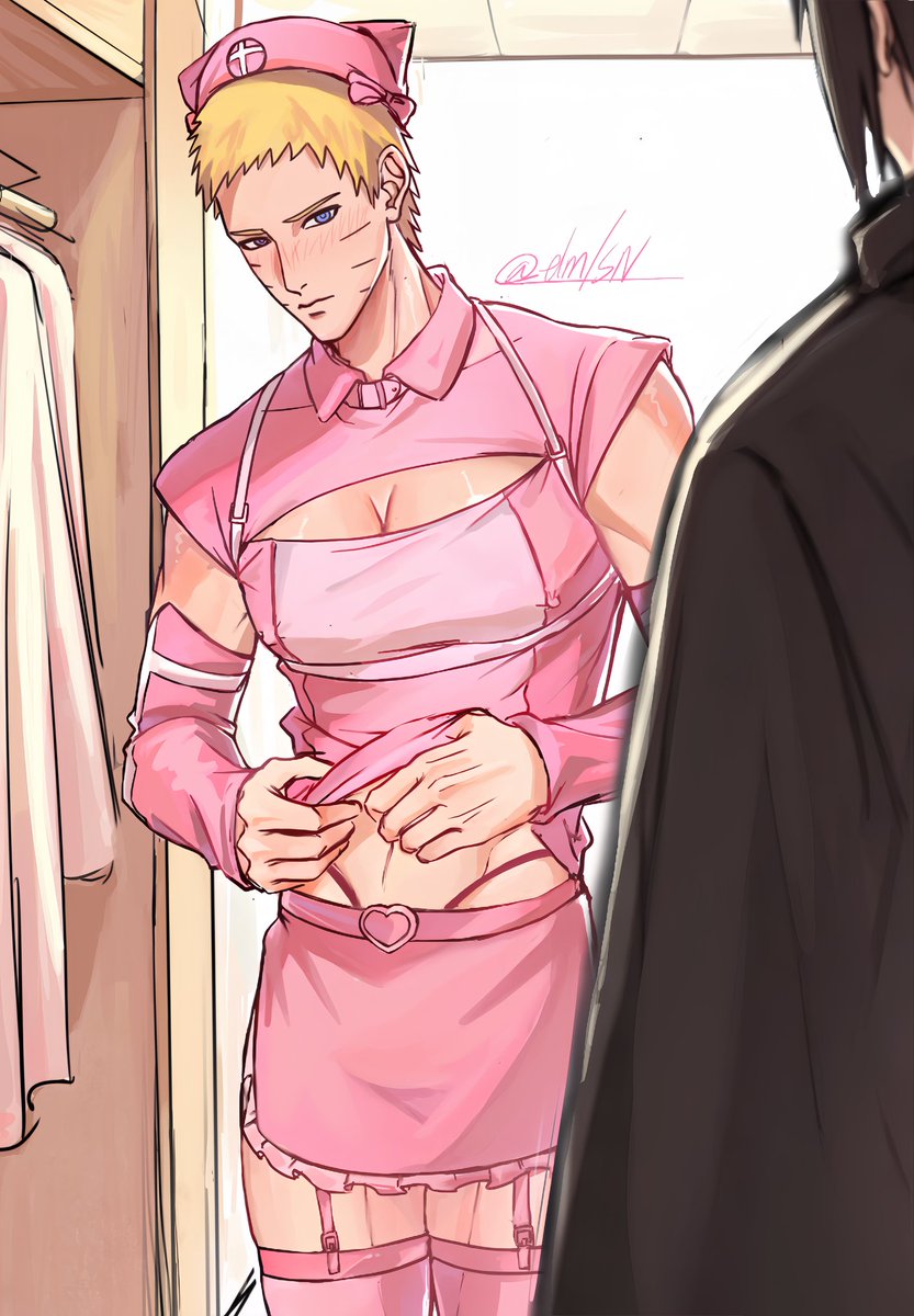 yongbusande's tweet photo. 【nurse】#佐鸣 #sasunaru 还是在外面发的轻松 受不了国内一秒钟 呃啊😡！ https://t.co/CiSITlBOJz
