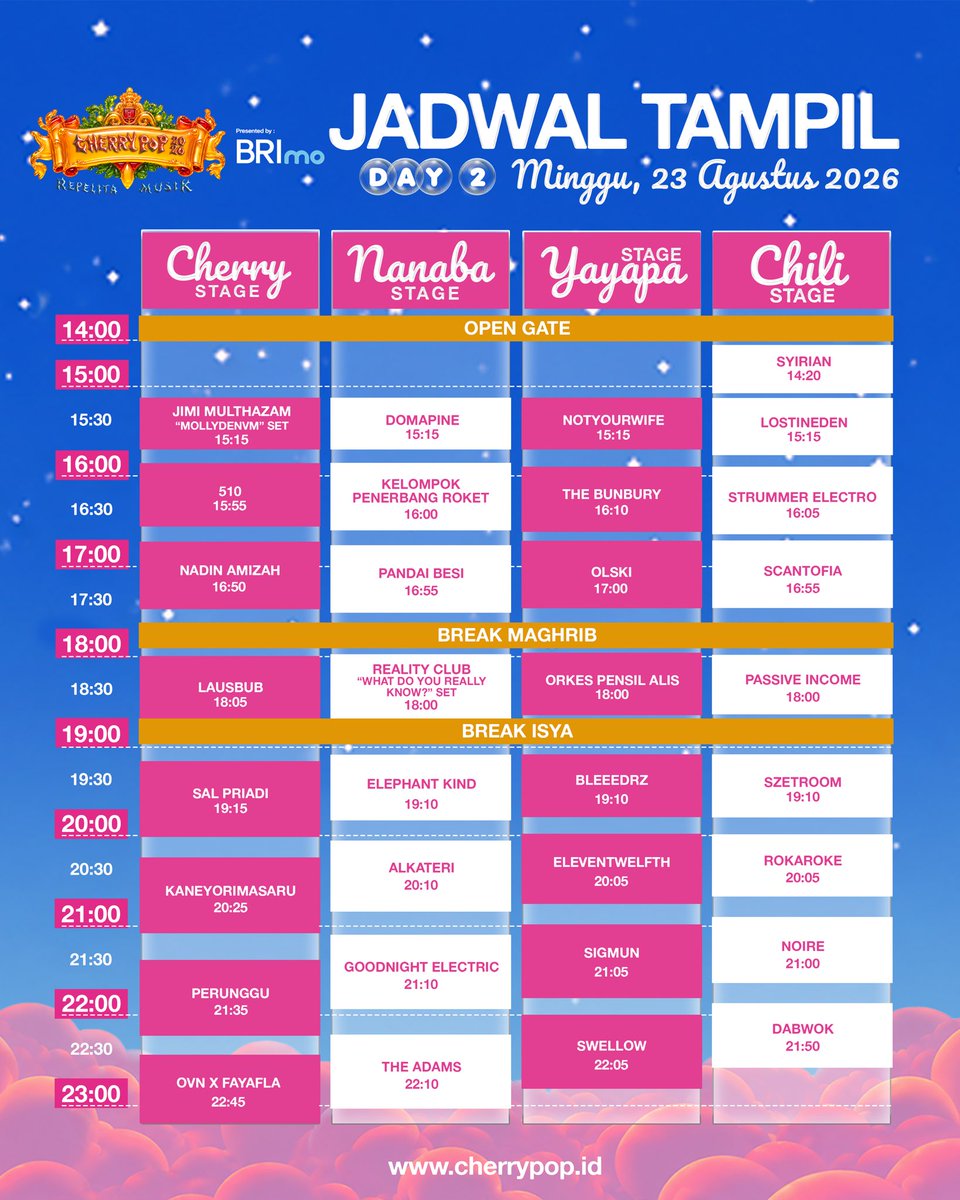 cherrypopfest's tweet photo. Bismillah_rundown_cherrypop2026_fix_banget_norevisi_notypo 🤲🏻

🍒 #cherrypop #repelitamusik https://t.co/1mw9iAxKsy