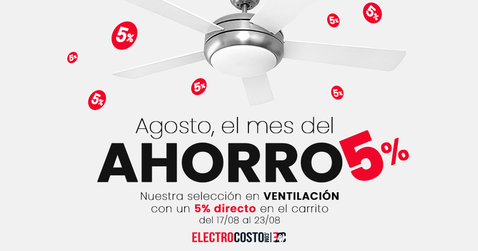 Electrocosto's tweet photo. 🌬️¡Refresca tu casa al mejor precio! Disfruta de un 5% DE DESCUENTO DIRECTO en toda la categoría de ventilación de Electrocosto. 
🌀 Techo | Torre | Pie | Sobremesa
🛒 Añádelo a la cesta y el 5% se aplicará automáticamente.
⏰ ¡Solo hasta el 23/08!
👉 https://t.co/8VjdoWHjRP https://t.co/CVGS9Z3kLg
