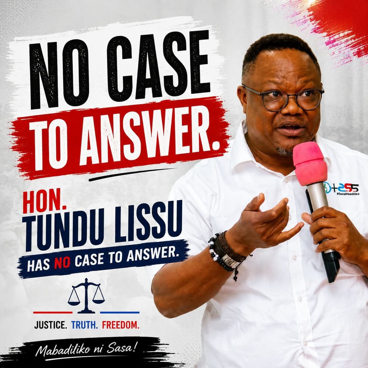 Sativa255's tweet photo. NO CASE TO ANSWER 

Tupate REPOST 500.

#FreeTunduLissu https://t.co/1eQQuwhxWX