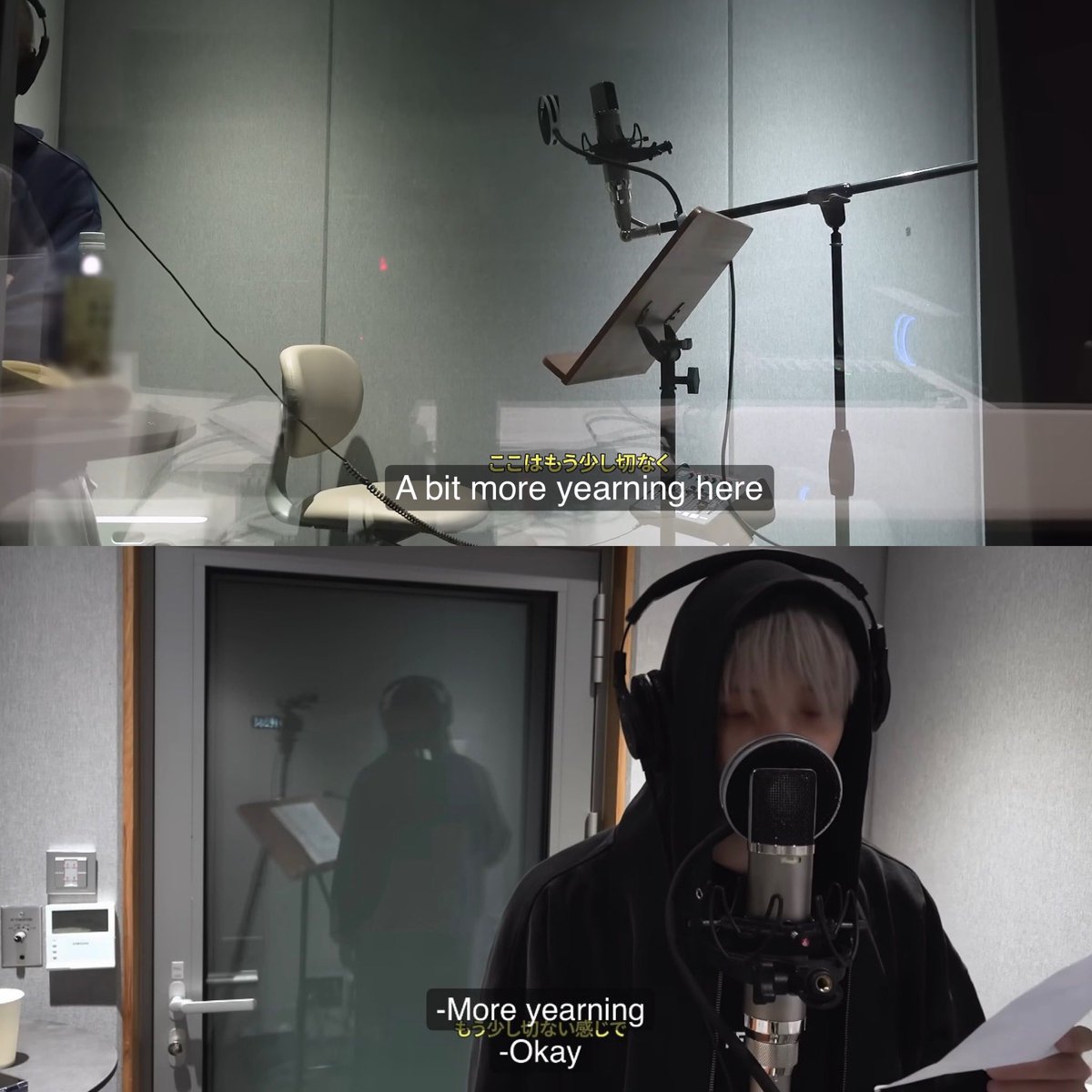closetobeomgyu's tweet photo. the concept of “more yearning” being pretty much the only instructions txt receives during song recording 😭😭 https://t.co/hZ87KqsJAr