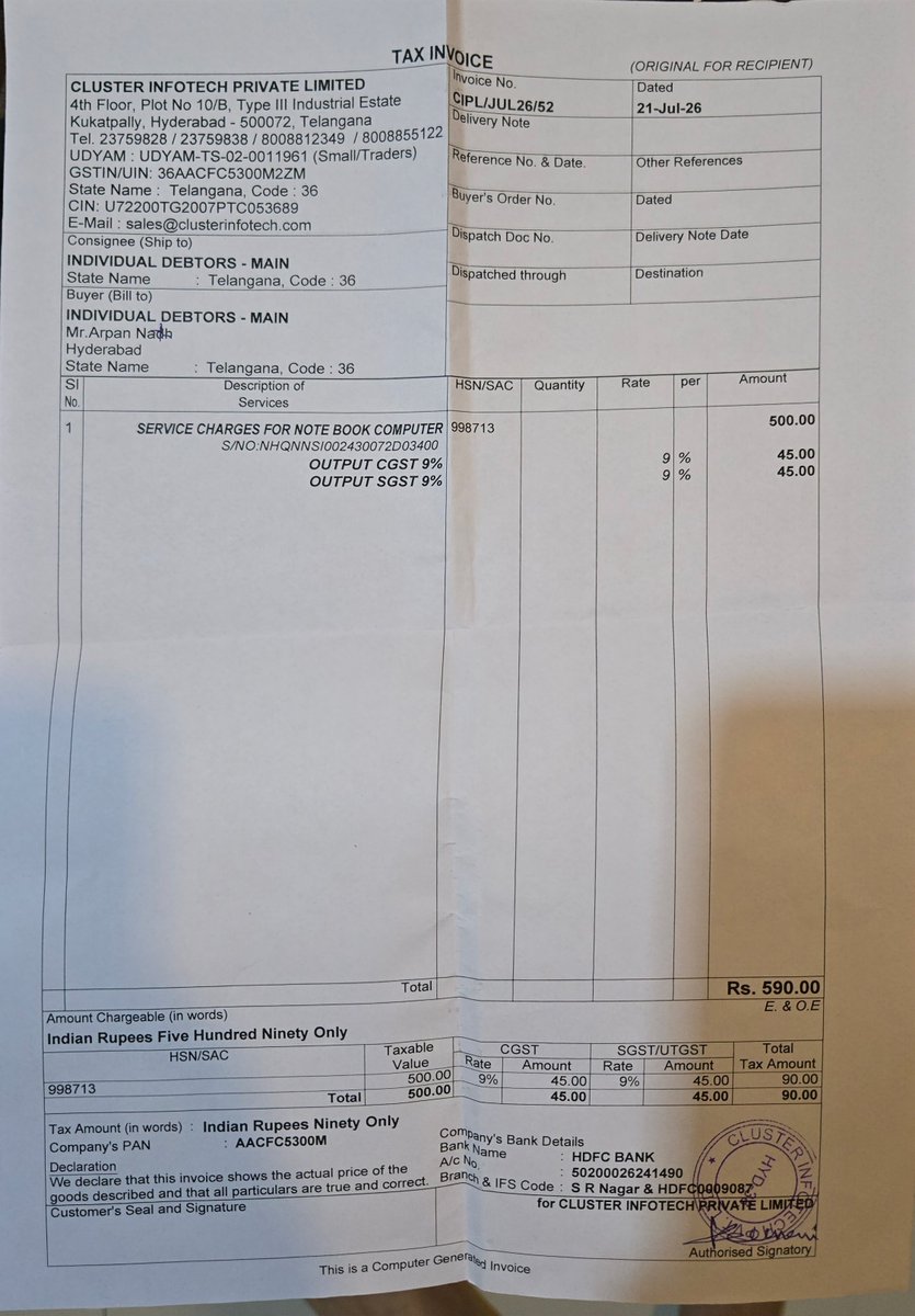 arps_101's tweet photo. @Acer_India i have put whatever proff i have; they didnot gave any bill during taking my laptop https://t.co/wFgCvwRCYP