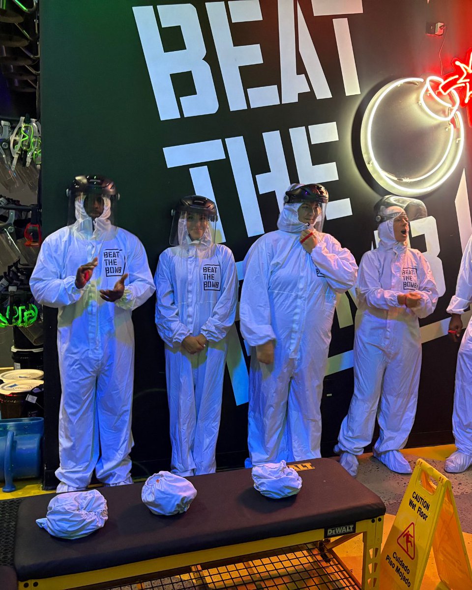gdhinc's tweet photo. 🟢 At GDH, we know how to work hard and play hard.

During our Mid-Year Meeting, our sales team put their teamwork and problem-solving skills to the test at Build-A-Bomb. 💣 The mission? Defuse the bomb. The alternative? Get slimed. 😅

Good thing GDH works well under pressure! https://t.co/zfObzfOaqh