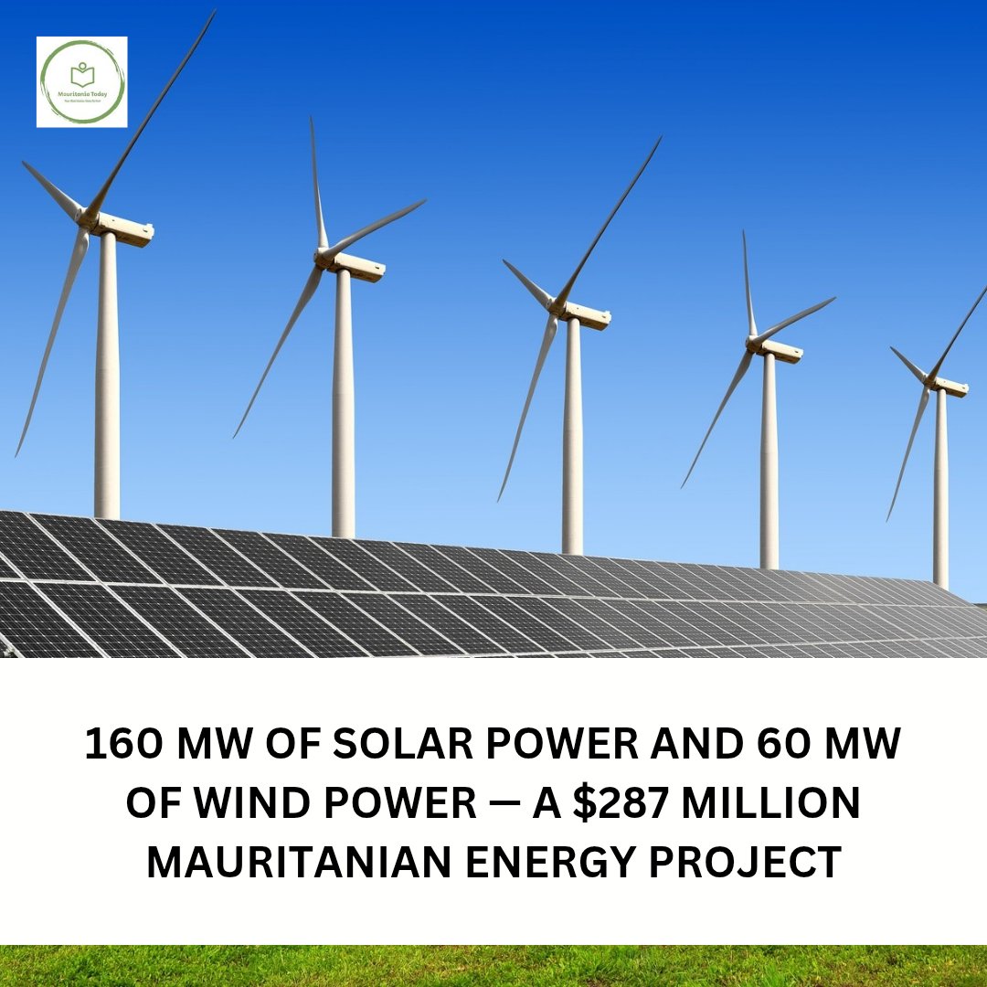 MauritaniaToday's tweet photo. Mauritanian authorities are planning to implement an integrated renewable energy project with investments of up to $287 million, combining solar power, wind energy and battery storage. The project is expected to be operational by 2030.
#mauritania #mauritanie #موريتانيا https://t.co/sS3mhddZwM