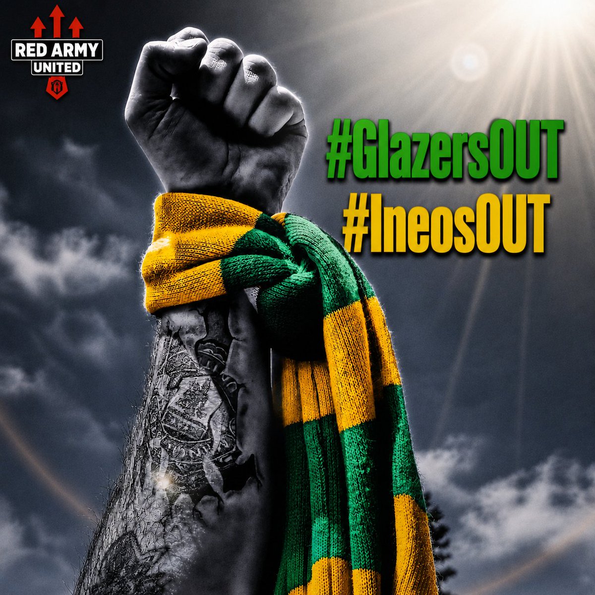 RedArmyMUTD's tweet photo. The United board needs to: 

Either admit we have NO money or 

Stop briefing journos that we’re buying 6/7 elite players 🛑

​Stop selling false hope just to hide behind PR spin when deals collapse ❌️

Fans are sick of your lies you F**KING RATS 🤬

#MUFC #IneosOut #GlazersOut https://t.co/uwwEPs0eRF