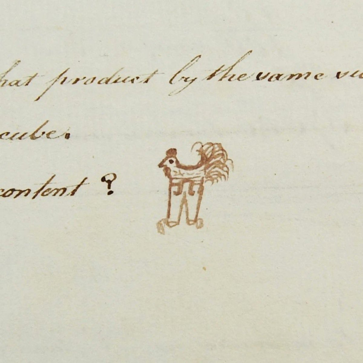 pmamtraveller's tweet photo. Chicken in trousers, 1783. Found in the common-place book of Richard Carr, a young student from Westmorland, England. https://t.co/XMqvpdacUI