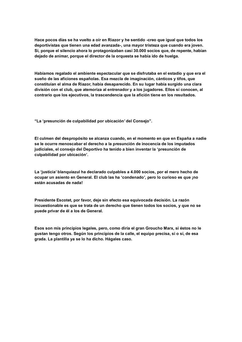 mauriescuredo's tweet photo. Augusto César Lendoiro: NO A LA ‘PRESUNCIÓN DE CULPABILIDAD POR UBICACIÓN’
🔸La propiedad se enfrenta al sentimiento blanquiazul
🔸Aunque existan medios que, como siempre, hayan preferido mirar para otro lado, es preciso denunciar
🔸El equipo precisa, si o si, de esa grada https://t.co/0b7aXSHhr0