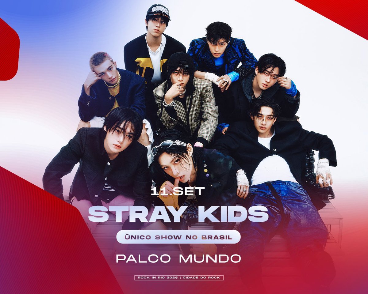 npomvtt's tweet photo. 🇧🇷🇧🇷 QUERIDÍSSIMO! Bang Chan do Stray Kids para a HIT! Magazine sobre o grupo ser o primeiro ato de Kpop a ser headliner do Rock In Rio, um dos maiores festivais do mundo:

"Antes de tudo, é uma honra enorme! O Rock in Rio tem uma história incrível, e saber que seremos o primeiro grupo de K-Pop a ser headliner nos faz sentir tanto gratos quanto responsáveis. Mais do que tudo, esperamos poder representar não apenas o Stray Kids, mas também mostrar como a música pode conectar as pessoas, independentemente do idioma ou da cultura. Estamos muito animados para compartilhar esse momento com todos que estiverem lá!"