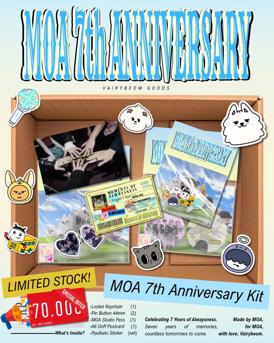 vairybeom_GO's tweet photo. 🚨PRICE UPDATE🚨

Hi, MOAs! 🩷

We've updated the prices for Vairybeom Goods Vol.01 and the MOA 7th Anniversary Kit 

Please check the slides for the latest pricing and item details.

Thank you so much to everyone who's supported Vairybeom so far. https://t.co/ZRBr5HGgsI