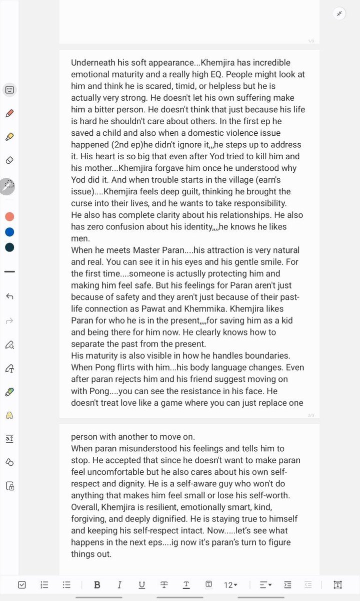 Reeaazzz's tweet photo. After watching episodes 1–6 of Khemjira....I really wanted to share my thoughts on his character. This is quite a long take and I still have so much more in my mind😅 but these were the main things I could put into words for now. If anything feels incorrect, insensitive or unintentionally offensive....please let me know...🙏🏻

#khemjira
