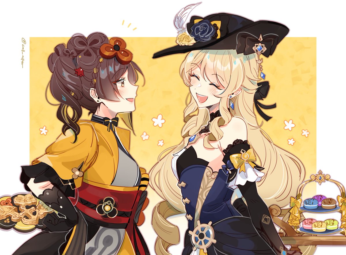 VerveFEH's tweet photo. Happy birthday Navia and Chiori! 
#ナヴィア生誕祭2026
#千織生誕祭2026
cm drawn by @/coll_alter🎂 https://t.co/Qbbc5ArXcQ