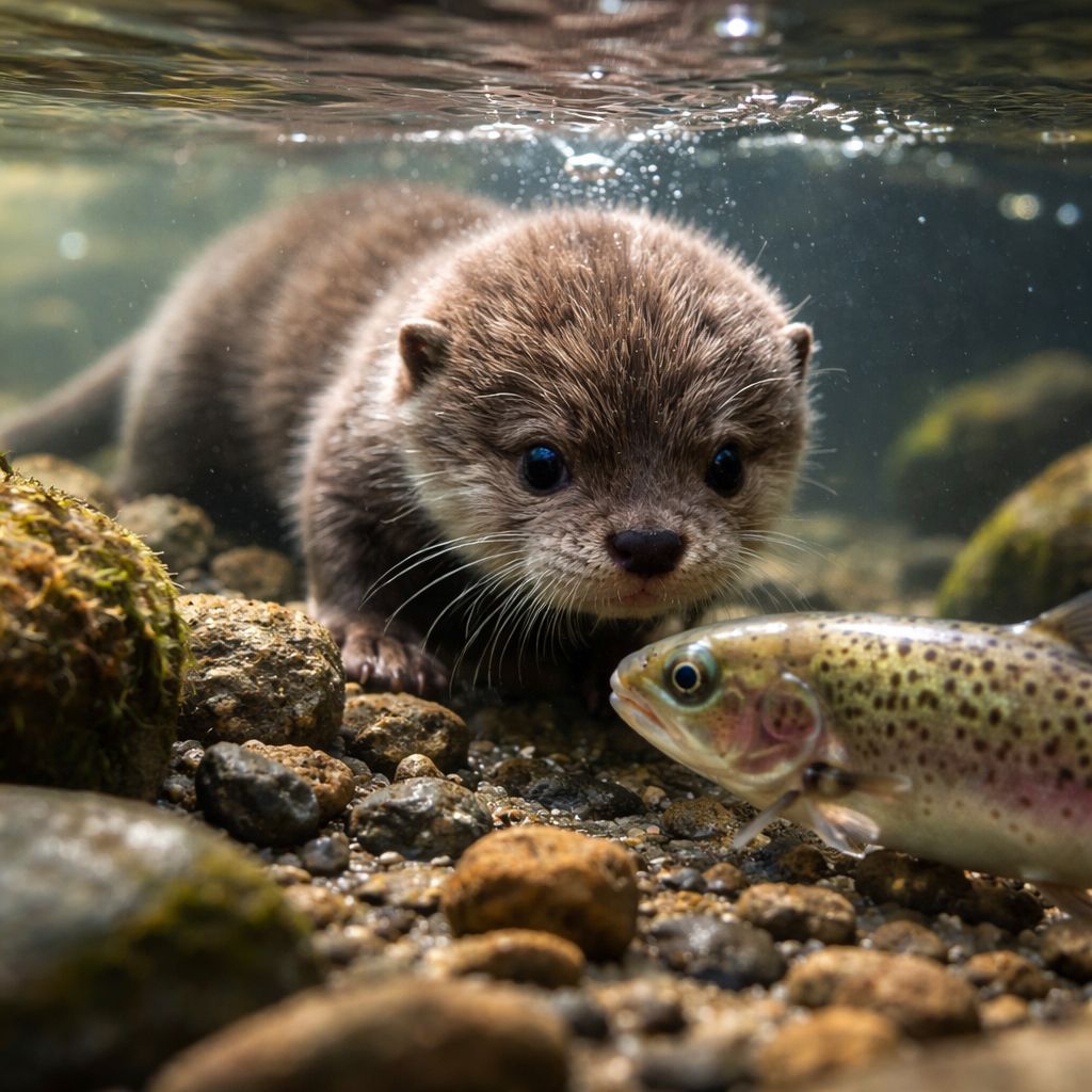 Herts_Fish's tweet photo. Tiny underwater hunter ๐
Why are otters excellent hunters underwater?
A) Fast reflexes B) Streamlined bodies C) Sensitive whiskers D) Strong swimming E) Sharp vision F) All
#BabyOtter #Nature #Science https://t.co/cG9QRABbHj