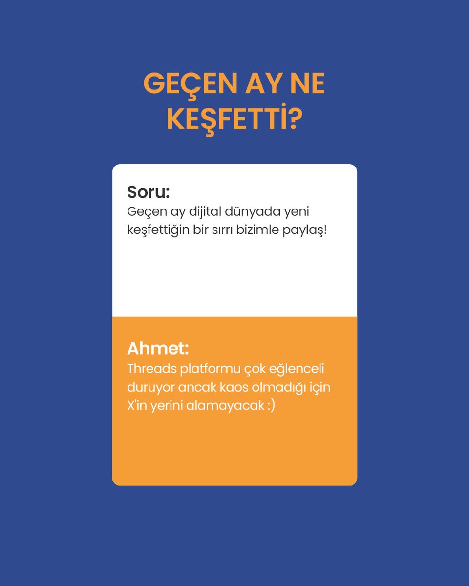 abakademicom's tweet photo. Biz sorduk Meta Business eğitmenimiz Ahmet cevapladı 😍
Ahmet'in son zamanlardaki keşfini, dinlediği müziği ve öğrencilerden en çok aldığı soruyu görmek için kaydırın. 👉 https://t.co/lPgHmQ8M0j