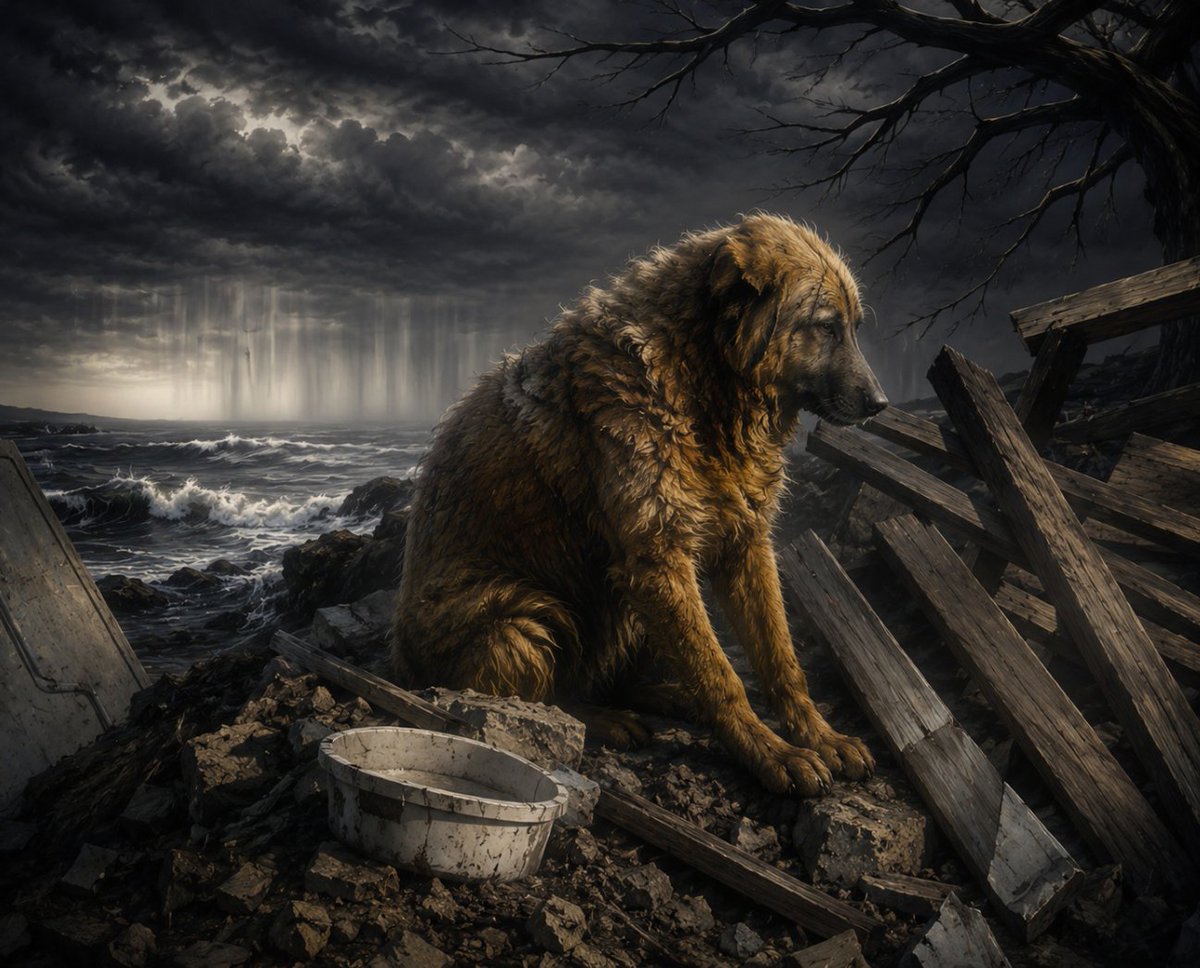 BaggyWorks's tweet photo. $Krym (Crimea) is the dog's name. He moved from the temporarily occupied peninsula when he was a young puppy, having been born in Crimea.   

A whole family lived in a private home. Up until the Russian missile struck, leaving only a sizable crater in its wake.   

The tragedy claimed the lives of a mother, a grandmother, an 8-year-old boy, a 12-year-old girl, and a puppy named Jack. Their body parts were discovered all over the place.  

A dog named Krym was sitting on the debris and howling when the rescuers arrived. He was actually in tears.   

He died on november 22, 2022
Traumatized, concussed, temporarily blind or impaired senses, shock and feel the loneliness   

It's like the Nietzschean penguin makes it run after how many years, $Krym the lone dog, should it give attention too.  

This lone dog reminds me the memecoin Lone Wolf. https://t.co/Zazw58G6Ez 

https://t.co/gcnRz9WjGs 

https://t.co/dibenxItBT https://t.co/qS6ptgDBfv