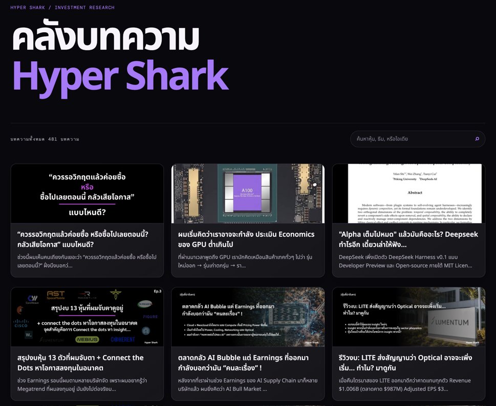HyperSharkk's tweet photo. มาแล้วครับ เว็บรวมบทความทุกตัวที่ผมเขียน ตอนนี้มีทั้งหมด 481 บทความ ตากันให้ตาแตก

ในเว็บผมจะทำเป็น Gallery ไว้เก็บลิ้งค์บทความ กดที่รูป มันจะวิ่งไปที่บทความต้นฉบับเลย ใช้งานง่ายๆ ครับ

เผื่อใครที่อยากหาว่าผมเขียนบทความเกี่ยวกับอะไรบ้าง? มีหุ้นไหนบ้าง? ค้นหาได้เลย ไวๆ (มีคนบ่นๆ มาว่าหาใน kofi ยาก ค้นหาก็ไม่ได้ 555+ จัดให้ครับ)

ขอให้เพลิดเพลินกับการอ่านฮะ ขอบคุณครับ

https://t.co/Zz36Q6gnPE