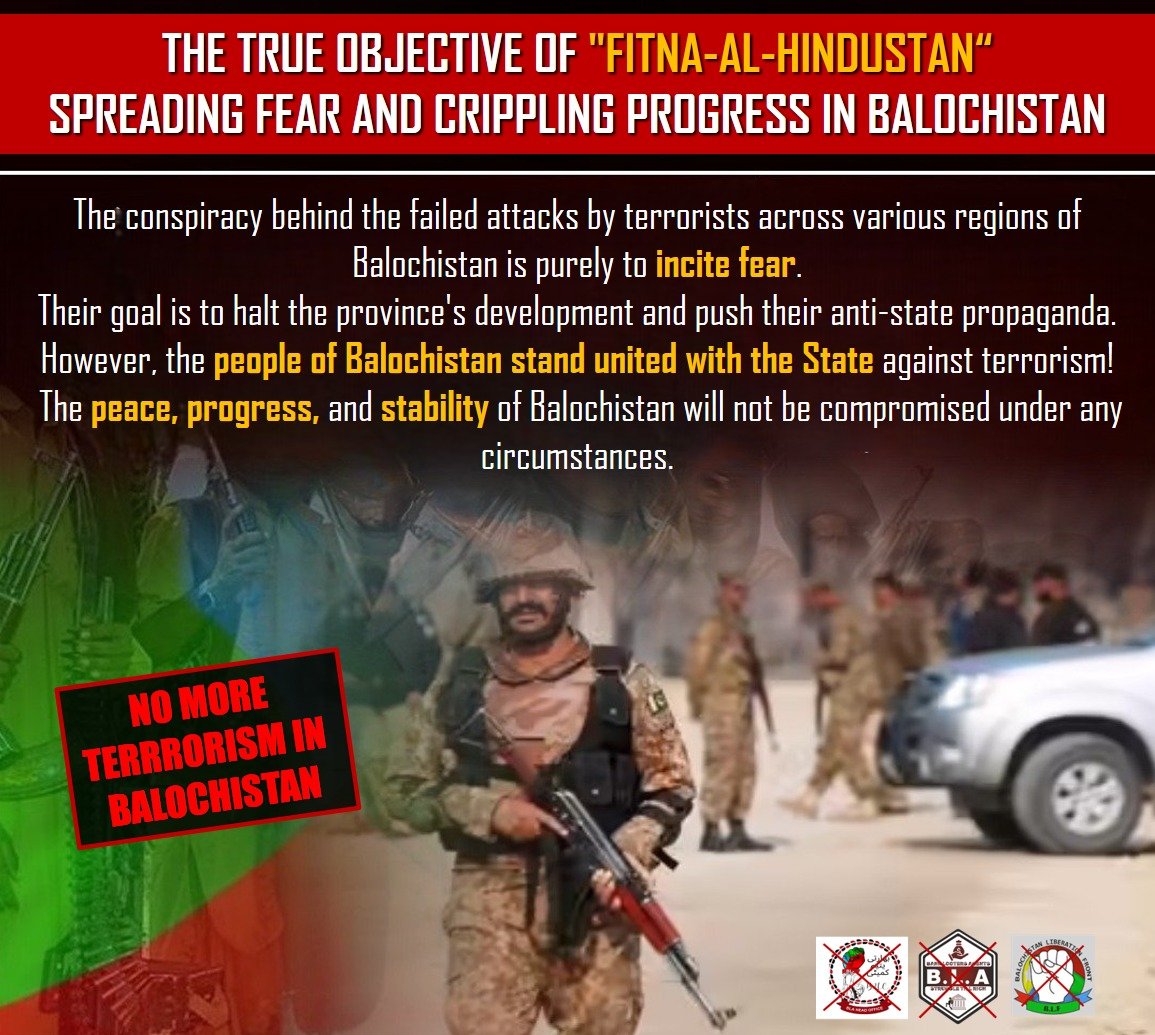 Kareema_Zehri's tweet photo. Terror and sabotage cannot stop Balochistan’s progress. Its people stand for peace, stability and development. Anti-state narratives will not derail the province’s future.
#PeaceInBalochistan #UnitedAgainstTerrorism #BalochistanProgress #RuleOfLaw #PakistanZindabad https://t.co/N7Nmy5OAmn