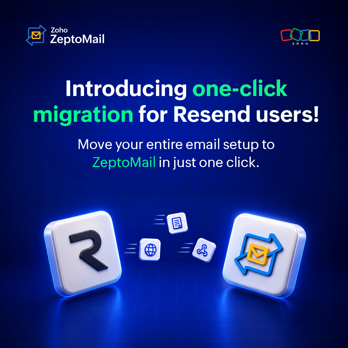 ZohoCPaaS's tweet photo. Are you a Resend user looking for reliable, secure email delivery and a hassle-free migration experience?

We at ZeptoMail have added one-click migration for Resend users, letting you move your existing Resend setup in minutes and continue sending transactional emails without interruption. Learn how to migrate from Resend to ZeptoMail 👉  https://t.co/EC0OPGxPBa
 
#ResendAlternative #Migration #ZeptoMail #TransactionalEmail