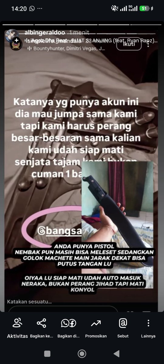 aldiarudiy's tweet photo. MALAH MAKIN KOCAK BOCAH MEDAN ANJIR WKWK GUA GK TAKUT YA KARNA PISTOL ITU KALO TAU CARA MENGHINDARI TEMBAKAN MAH GAMPANG WKWK LAH GOLOK MACHETR GUA KALO UDAH MAIN JARAK DEKET AUTO TANGAN LU PUTUS TOLOL https://t.co/EO9kVQJUiA