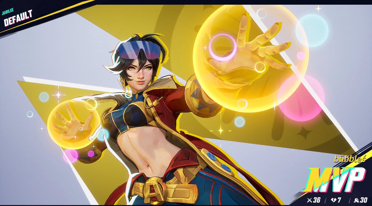 suestormss's tweet photo. im kinda late to the party but jubilee is my favorite hero in game rn im having SO much fun with her https://t.co/X6QDlGtwMt