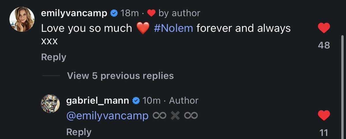 evancampdailys's tweet photo. Emily VanCamp comments on Gabriel Mann's instagram post: "Love you so much ❤️ #Nolem forever and always xxx" https://t.co/a0OHfXZNKH