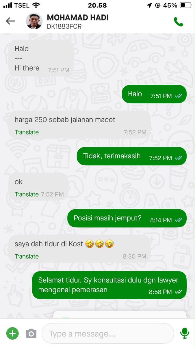 KapudS640's tweet photo. lihat nih kelakuan drivermu. tolong ditindak, pemerasan ini minta 2,5x lipat dan bicara tidak sopan. tanpa perlu minta pun, dengan senang hati mama saya kasih tip, apalagi kalau macet. sudah sejam lebih mama saya tunggu, akhirnya dia cancel.

btw, ini mama saya yang order dan saya nggak terima driver mempermainkan orang tua! medsos do your magic! 🔥
