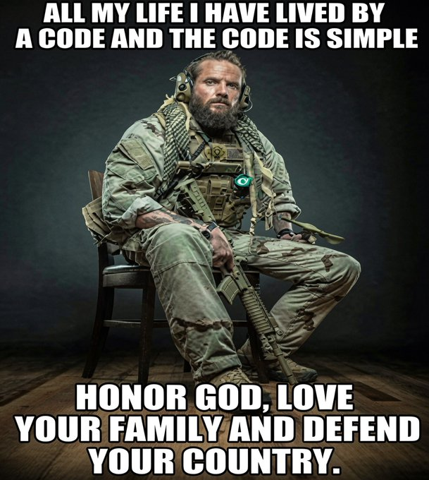 Jingoman111's tweet photo. 💯🇺🇸🇺🇸🇺🇸 Always Follow the Code 🇺🇸🇺🇸🇺🇸💯 https://t.co/WhwOf7UeCo