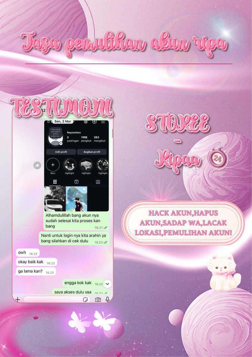 minlest's tweet photo. selamat siang jasa pulihkan dan balikin akun sosmed.

Jasa Pemulihan akun instagram, tiktok, Facebook, X, email, goggle, line

Hapus akun Tiktok, email, X, Facebook, Instagram, Youtube, Telegram.

Serta : Sadap Akun, Hack akun, Lacak lokasi  #zonauangㅤ 

Klik WhatsApp DI BIO🫰🏻 https://t.co/2LpInsjLb3